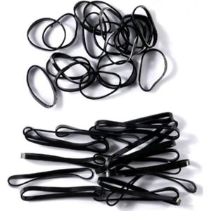 Haarsoires Haarelastiekjes mini - Mix 1cm en 3cm - Zwart - Set van 80 - Kleine Haar Elastiekjes voor Vlechtjes & Staartjes