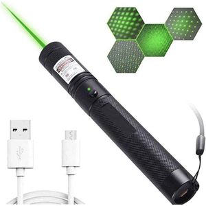 Professionele Laserpen | Power Laser | Oplaadbaar - Groen - Laserlampje - Laserpointer Kat - Laser - USB Rechargeable - CE Certificaat - Laser-pointer Lange Afstand, Laser-pointer Pen, TV Led Lcd - AA Batterijen - Kabel inbegrepen |