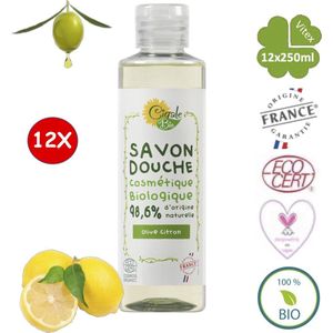 Cigale Bio | olijf olie en frisse citroen douchegel | 12x250ml | Zonder conserveermiddel - zonder kleur