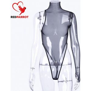 Erotische transparante bodysuit - see through - Zeer sexy - Goede kwaliteit - Verleidelijke vrouwen kleding - Night out - Zwarte Lingerie - Club