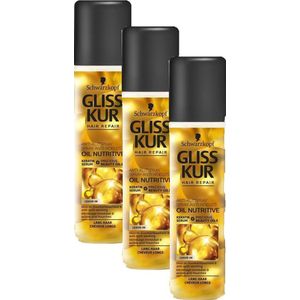Gliss Kur Anti-Klit spray  Oil Nutritive – Voordeelverpakking 3 x 200 ML