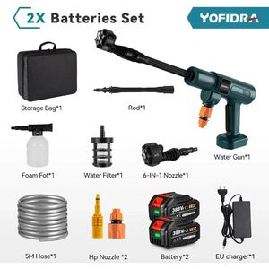 3500W 200bar Borstelloze Elektrische Hogedrukreiniger, 6in1, Carwash, Waterpistool Voor Makita, 2stuks 18V Batterij, Tuin, Irrigatie, Spuitpistool