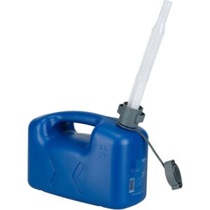 Brandstof jerrycan - 5 liter - zwart - met schenktuit