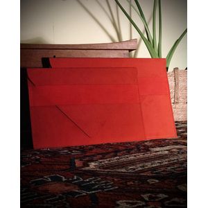 16 inch laptop/tablet sleeve - Rood Suede
