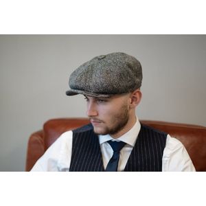 Newsboy 8-delige Harris Tweed cap Grijs | Heather Hatsize: M (57-58cm)