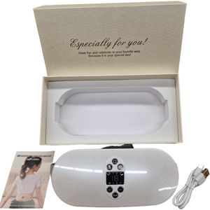 Menstruatie Warmteband - Massage Band - Buik Massage - 3 Verwarm + Tril Standen - Verwarmingsband - Wit