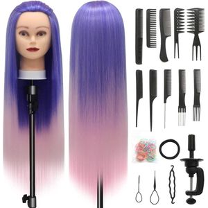 Equivera Oefenhoofd Kappershoofd - Oefenpop Kapper - Oefenhoofd Echt Haar - Human Hair - Oefenhoofd