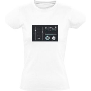 Muziek mixer Dames T-shirt | geluid | DJ | geluidstechnicus | muzikant | festival | feest | Wit
