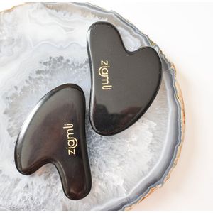 Ziamli Gua sha schraper - 100% obsidian - Gua sha - Gezicht massage - Premium kwaliteit obsidiaan - Gua sha massage