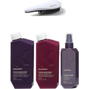 Kevin Murphy - Young Again Set - Haarpakket - Olie - 250ml Wash - 250ml Rinse - 100ml Treatment Oil - KG Ontwarborstel