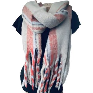 Warme Sjaal - Dikke Kwaliteit - Geruit - Grijs - 215 x 38 cm (225)