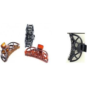 Haarklemmen - Haarspelden - Haarclip - Zwart - 9.5 cm Set 2 Stuks (027)
