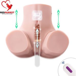 Bewegende seks pop - Nieuwste torso - Sex doll - Levensgroot - Thursting telescoop - 3 snelheden - 4 vibratiestanden - Afstandsbediening - 12.5KG