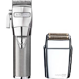 BaByliss Pro Tondeuse ChromeFx + Babyliss Pro FoilFX02 Shaver Chrome Duo-Pack