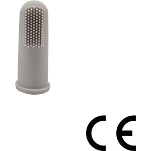 Baby tandenborstel - doorkomende tandjes - tandvlees massage - vinger tandenborstel - baby/peuter - silicone - vingertandenborstel baby - Grijs inclusief opbergdoosje