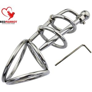 Kuisheidskooi met ingebouwde Penisplug | Extreme penis BDSM | Penis plug | Dilator | Sperma stopper | Plasbuis | Scrotum | Luxe kwaliteit