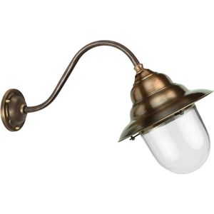 Wandlamp Stallamp schuin met stolp koper Abbega - 35 cm
