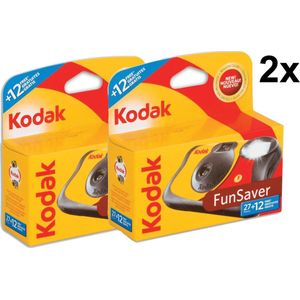 2 pak Kodak Wegwerpcamera met flitser - 27+12 foto's - one time use - fotorolletje - totaal 78 opnames