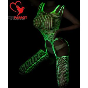 Glow in the dark Lingerie | Spandex polyester Bodysuit | Lichtgevend | One Size | Erotische suit | Dames Kleding | BDSM | Sexy