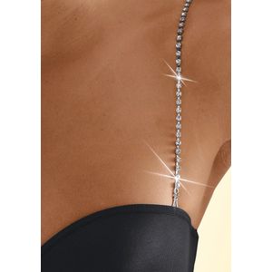 T.O.M. - BH bandjes 1 rij strass- Zilver- Verwisselbare BH bandjes- Strapless BH bandjes met strass steentjes - bling- glitter- luxe BH bandjes