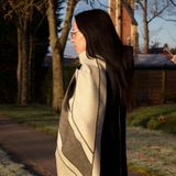 Dames sjaal | viscose | zachte sjaal | zwart | 185x70 cm