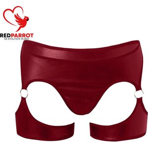 Uitgeholde erotische slip - Uitdagende string - Ringen - Bovenbeen - Rood