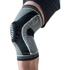 Kniebrace PtFysio - Knie Versterking - Orthopedische kniebrace voor kruisband - Knieband voor meniscus - Kniebeschermer - Knie brace patella silicone padding - Collateraal band versteviger - Compressie kniebandage blessure - L Zwart 2 Stuks