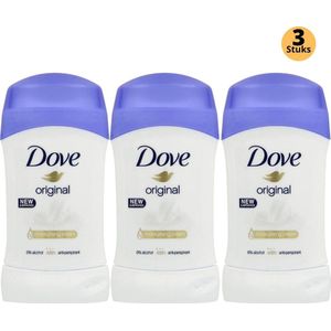 Dove Original Deodorant Stick - Anti Transpirant Deo Stick met 0% Alcohol - 48 Uur Zweetbescherming - Deodorant Vrouw - 3-Pack