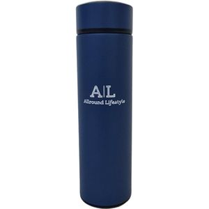 Thermosfles - 500ml - Drinkfles - Waterfles - Thermosbeker - Isoleerfles - Dubbelwandig - RVS - Blauw