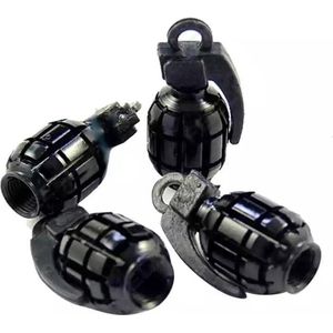 TT-product ventieldoppen Black Grenades handgranaat 4 stuks zwart