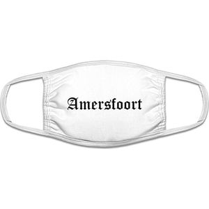 Amersfoort mondkapje | gezichtsmasker | bescherming | bedrukt | logo | Wit mondmasker van katoen, uitwasbaar & herbruikbaar. Geschikt voor OV
