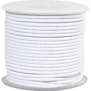 Allesvoordeliger elastiek 5 meter - diameter 3 mm - tentstok elastiek wit