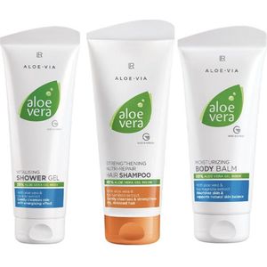 Aloe vera haar & lichaam set - douchegel - shampoo - lichaamsbalsem