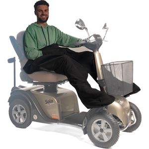 Belieff Scootmobiel Deken - Beenkleed Scootmobiel - Voetenzak - Scootmobielaccessoires - Wind- en Waterdicht - Fleece - Dubbele Voetenzak - Zwart - Large