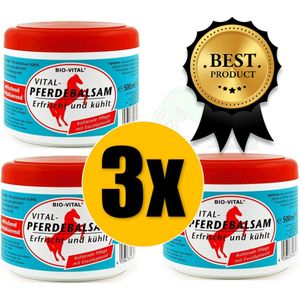 Bio Vital Paardenbalsem Crème - 3x 500 ml -Spieren en Gewrichten - Origineel Recept