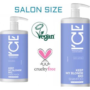 ICE-Professional Duo Pack KEEP MY BLONDE, Salon Size, 1 x Shampoo 1000ml + 1 x 750ml Masker