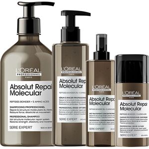 L`Oreal Professionel - Absolut Repair Molecular Set - 500 - Beschadigd Haar Pakket - Shampoo + Rinse- Off Serum + Leave-In Treatment - Pre-Treatment - Serie Expert Giftset