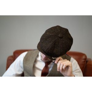 Newsboy 8-delige Harris Tweed cap Barleycorn | Heather Hatsize: S (55-56cm)