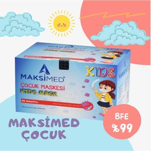 MAKSIMED, 3-laags Meltblown Neusdraad Chirurgisch Kindermasker-Blauw-50 Stuks