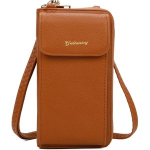 Gallantry - Crossbody - telefoontasje - portemonnee - Mobiele Telefoon - Smartphone - Bruin