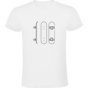 Skateboard Heren T-shirt | sport | skaten | halfpipe | tekening | Zwart