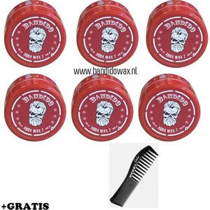 Bandido Aqua Styling Wax 7 150 ml (6 pieces)+ Free Styling Comb