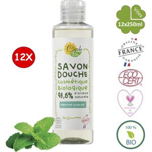 Cigale Bio | frisse munt douchezeep 12x250ml | Zonder conserveermiddel - zonder kleur