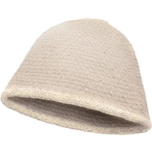 Bucket Hat Soft Creme - Nieuwe Stijl Vissershoedje Hoedje Muts Winter