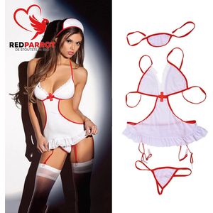 Erotische kleding verpleegster | maat XS t/m L | Sexy zuster | Uitdagende dokter | Rollenspel | BDSM | 4-delig | Ziekenhuis | Verkleedkleding | Dames | Voor Haar