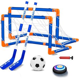 Air voetbal Hover Soccer Ball Toy Set 7x stuks - simimuleren voetbalspeelgoed, opblaasbaar voetbal en poort, indoor voetbalspel, voetbalcadeau voor jongens en meisjes