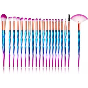 Set van 20 make-up kwasten - Eenhoorn stijl - Paars / Blauw  - Sparkolia - Professionele Make up Brushes- Kwastenset - hoge kwaliteit borstels