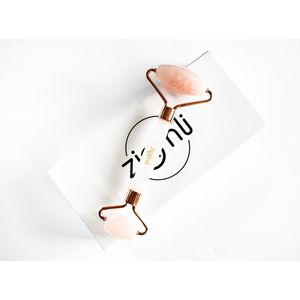 Ziamli gezichtroller (Jade roller) Rozenkwarts - 100% rose quartz - Premium kwaliteit - Facial roller Rose Quartz - Gezicht massage