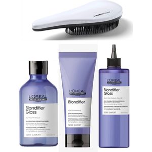 L`Oreal Professionel - Blondifier - Blond Haar Pakket - Shampoo + Conditioner + Concentraat + KG Ontwarborstel - Serie Expert Giftset