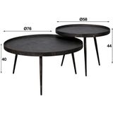 AnLi-Style Salontafel Metallic rond set van 2